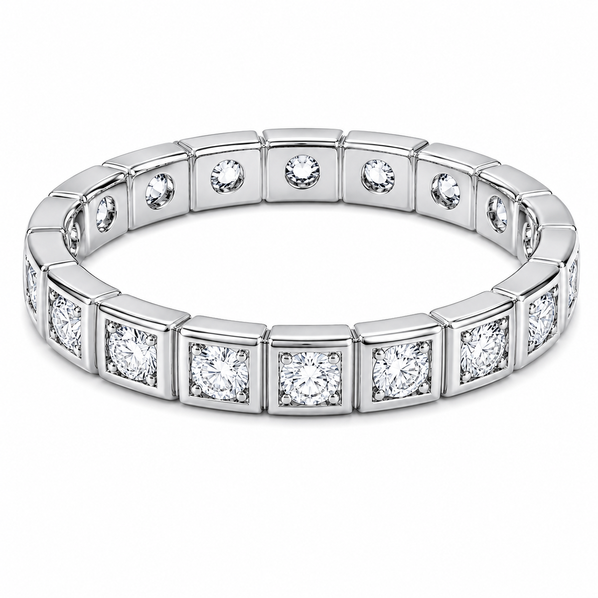THE ESTELLE GEOMETRIC BANGLE SILVER